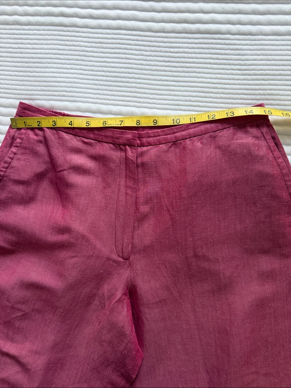 Eileen Fisher Linen Silk Blend Pull-On Cropped Pants Pink Size M - Picture 9 of 12